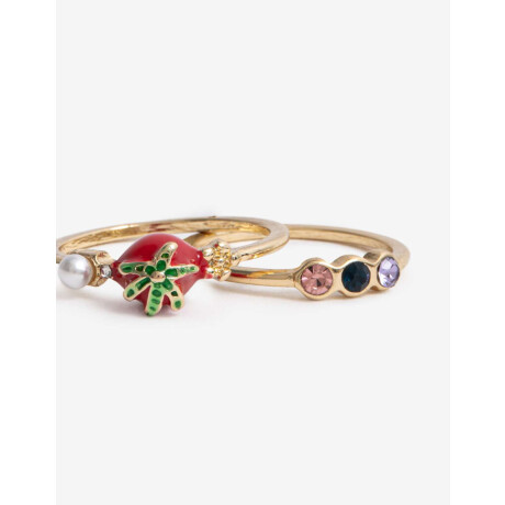 Set De Anillos Tomate Dorado