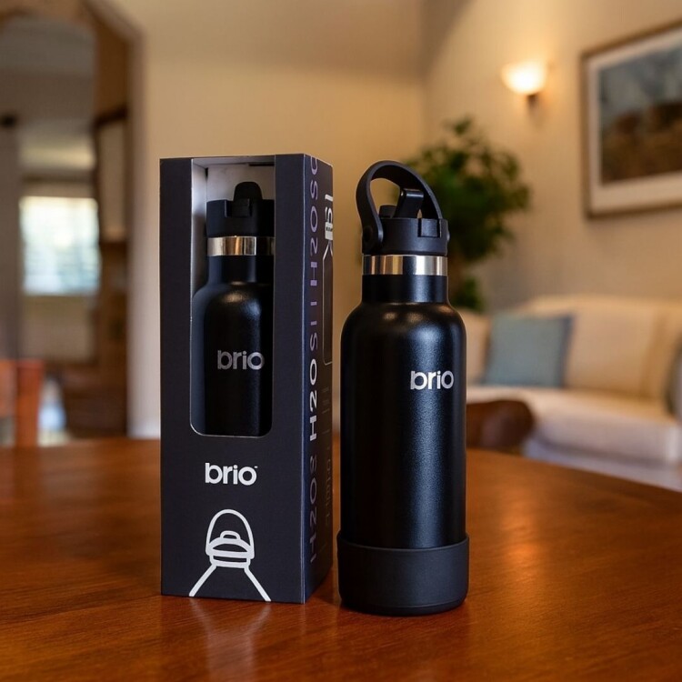 BOTELLA TERMICA BRIO 500ML NEGRO NEGRO