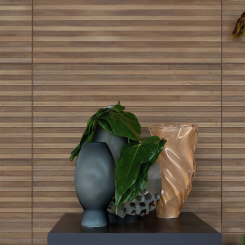 Porcelanato Maderado Relieve 50X100Cm Pared GAMAS DE MARRON