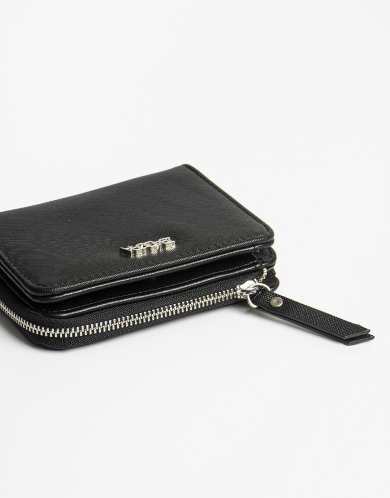 Billetera Billetera De Cuerina Con Cierre - Negro