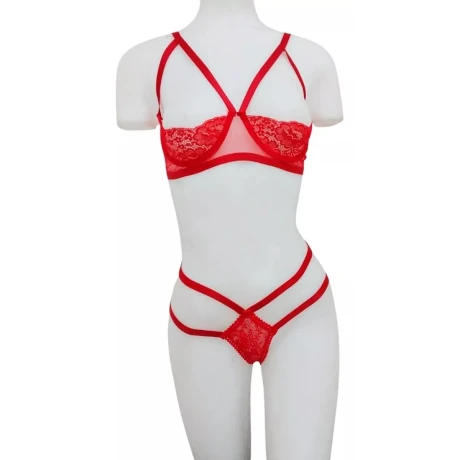 Conjunto De Pechos Descubiertos Rojo