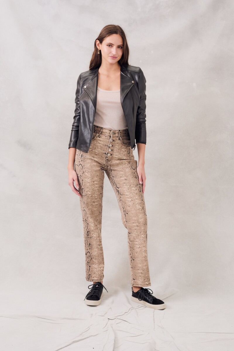 Campera Cuero Vegano Negro