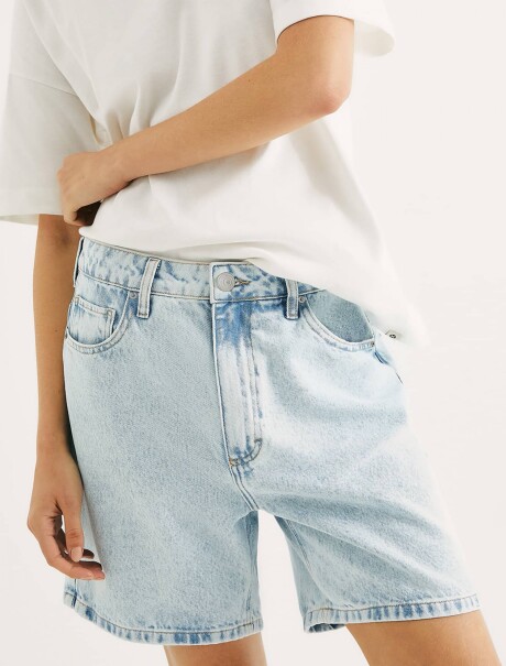 BERMUDA DE JEAN CINTURA MEDIA AZUL