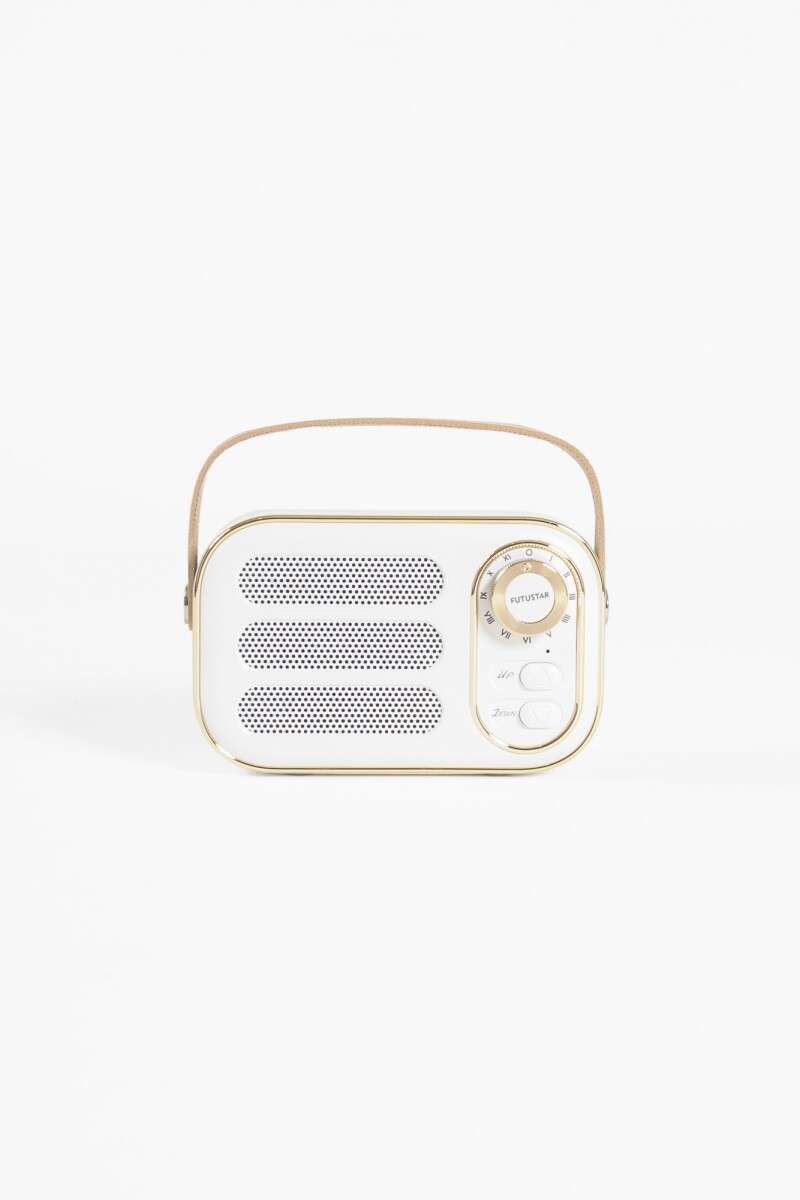 Parlante Vintage bluetooth portatil blanco