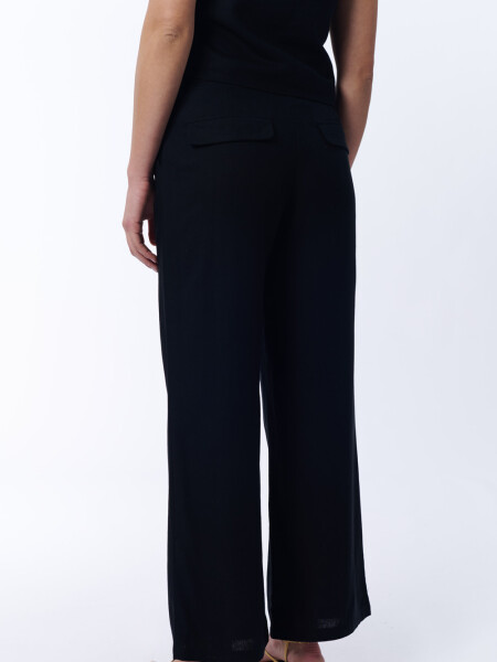 Pantalón Formal Con Lino Negro