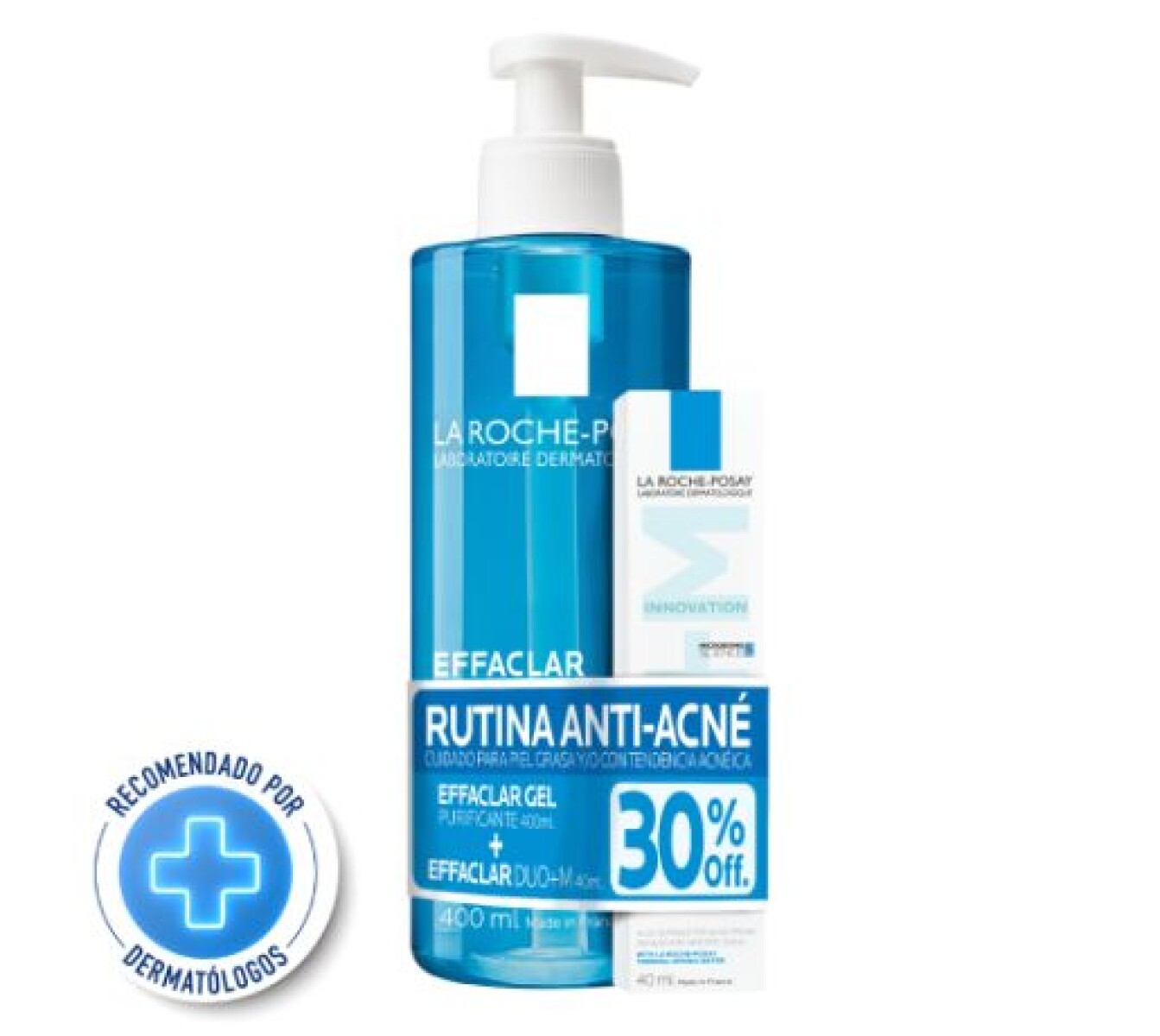 Pack La Roche Posay Effaclar Duo 40ml + Gel de Limpieza Effaclar 400ml – Tratamiento Anti-Imperfecciones Completo 