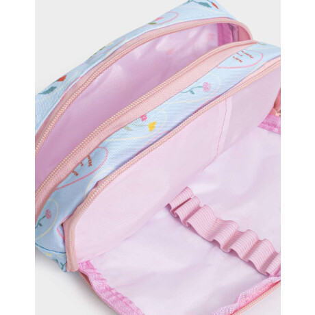 Cartuchera Estampada Con 2 Divisiones Azul Celeste