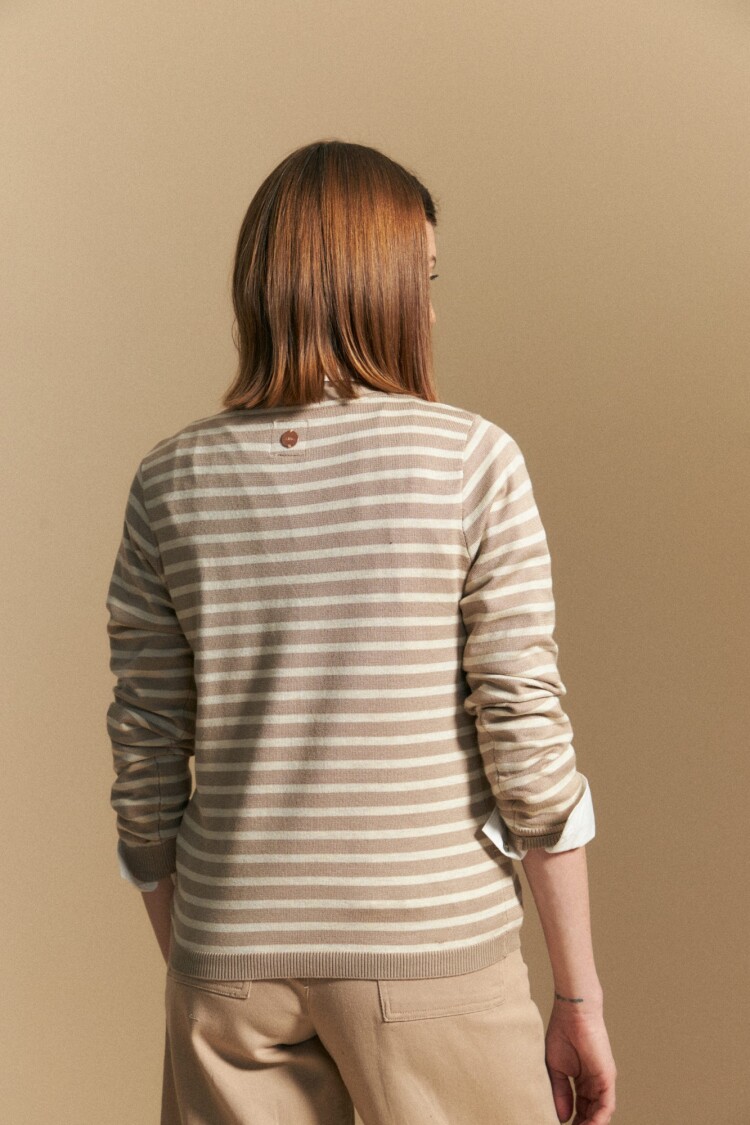 CARDIGAN MANDARINE Beige Oscuro