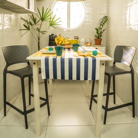 Silla residencial alta grafito 64cm. "SAFIRA" -TRAMONTINA TD0669