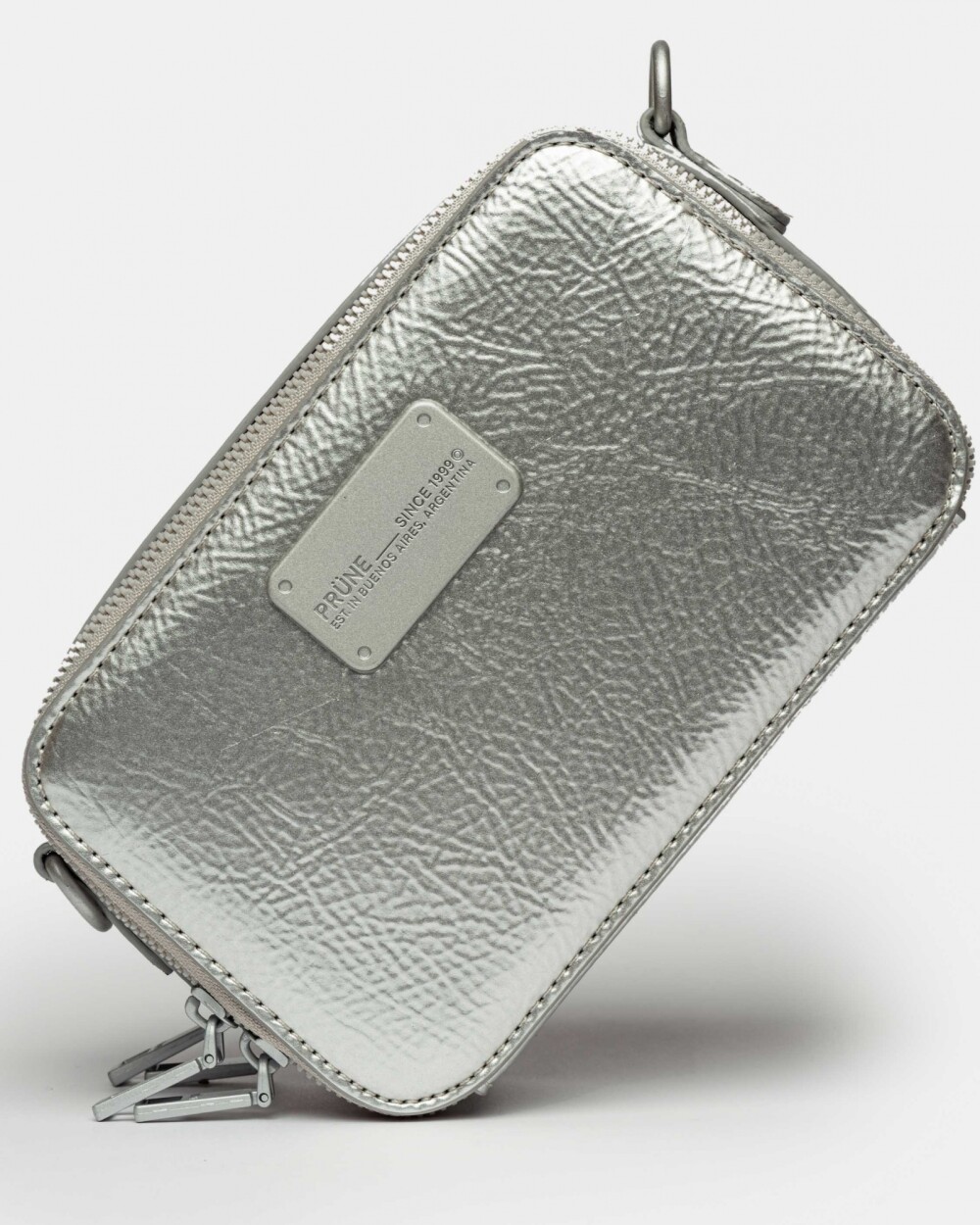 Mini bag New Penny en efecto cuero charol Plata