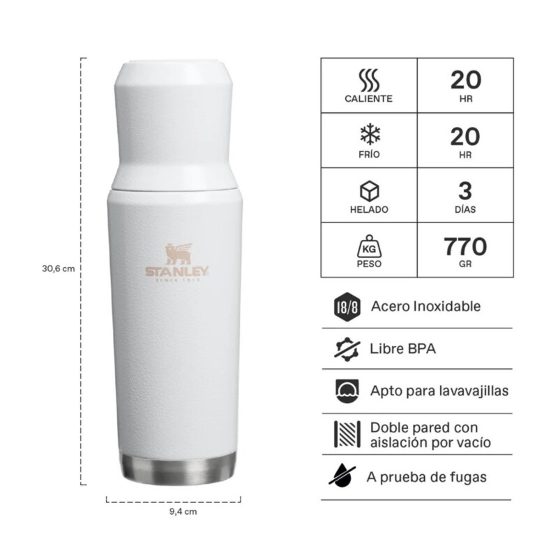 Termo y Mate 2 en 1 Stanley Mate System 2.0 de 800ml Frost