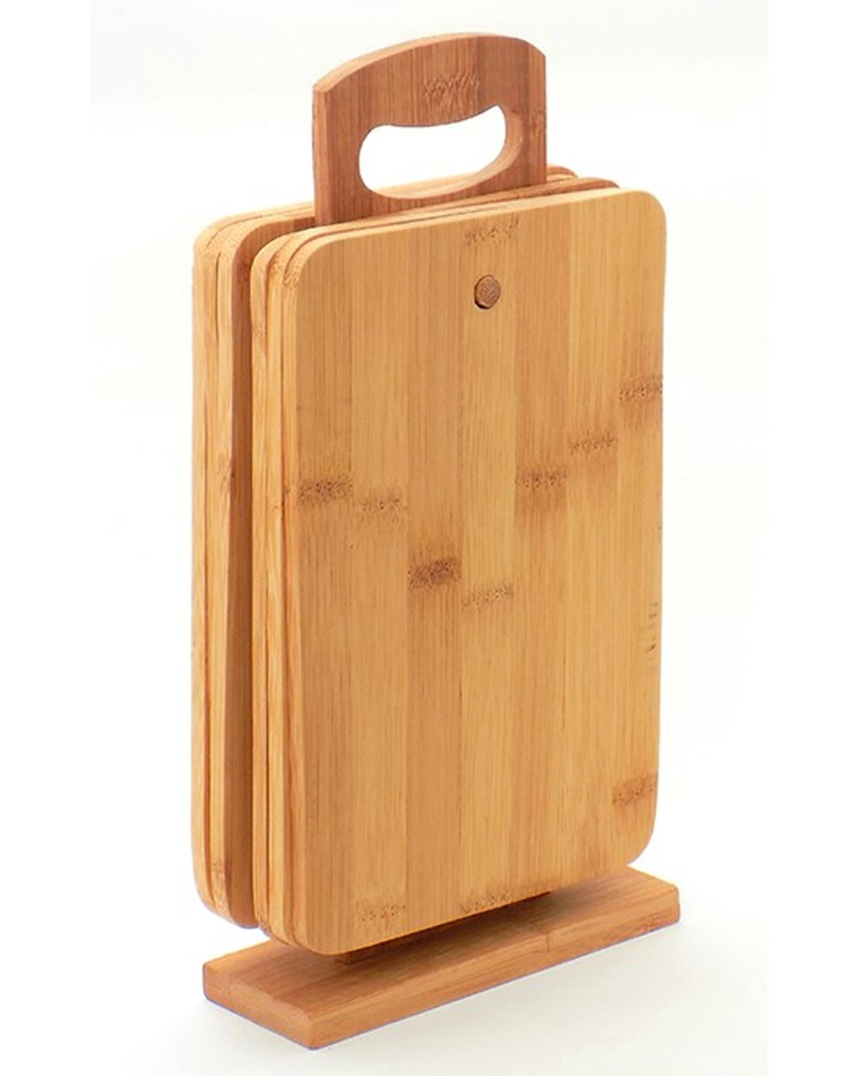 Set de 6 tablas de picar Selecta en madera con soporte 