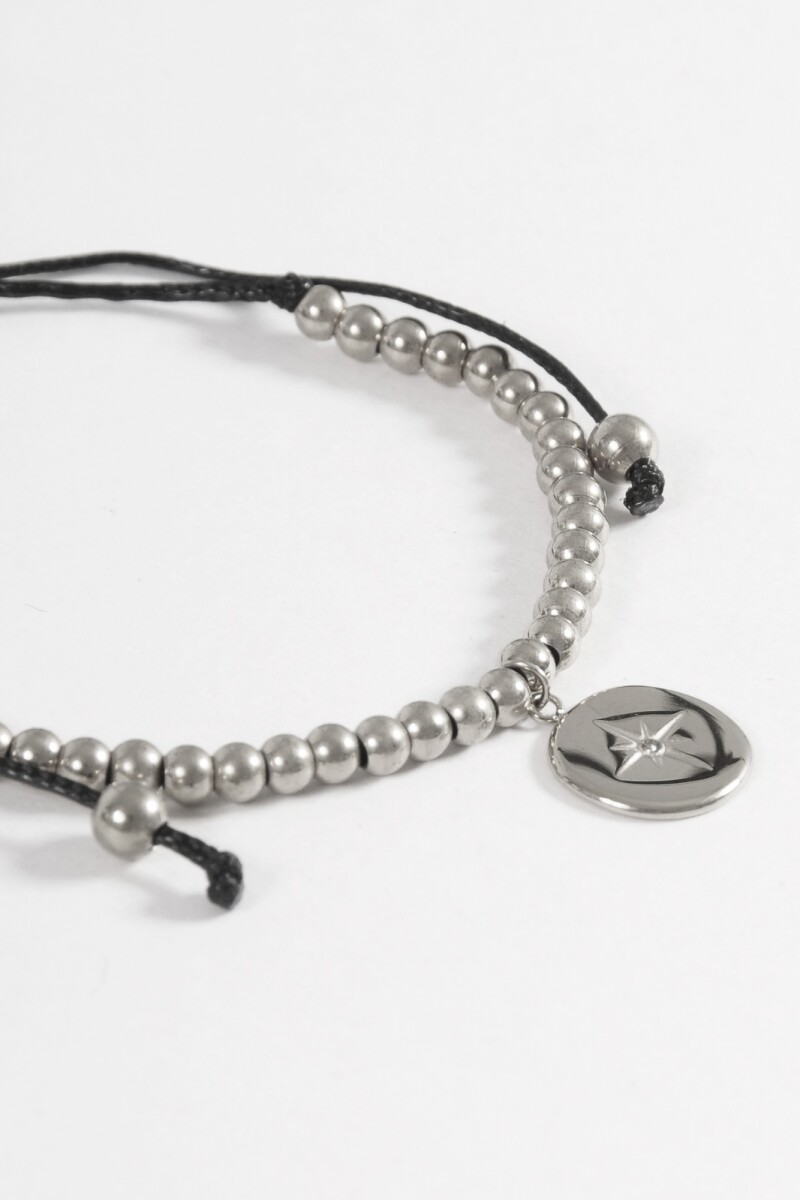 Pulsera acero ajustable dije plateado