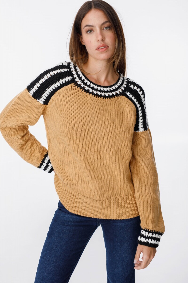 Sweater Honey - Camel/Crudo/Negro 