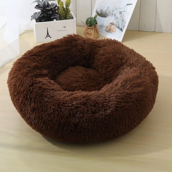 Cucha Cama Colchon Puff Plush 70cm Mascota Antiestress Color Variante MARRON