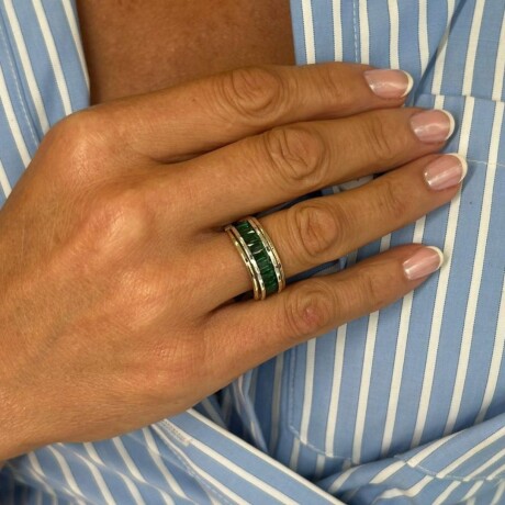 Anillo Bonjour Green- Plata y Oro Anillo Bonjour Green- Plata y Oro