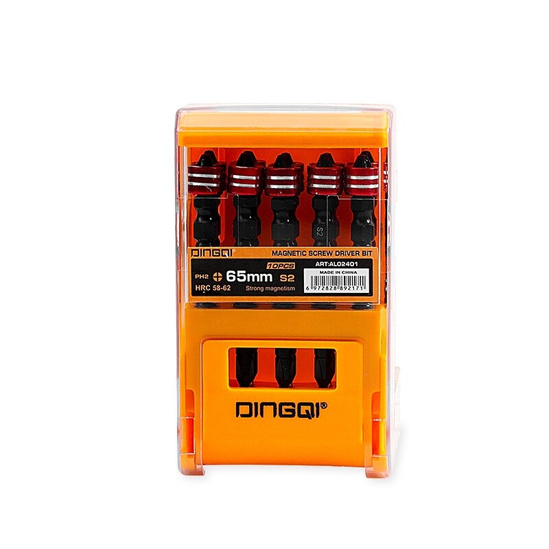DINGQI SET 10 PIEZAS PUNTAS MAGNETICAS PARA ATORNILLADOR 65MM Dingqi Set 10 Piezas Puntas Magneticas Para Atornillador 65mm