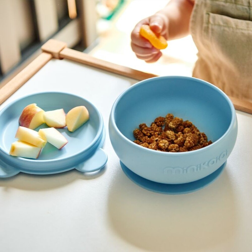 Bowl ventosa silicona Minikoioi celeste
