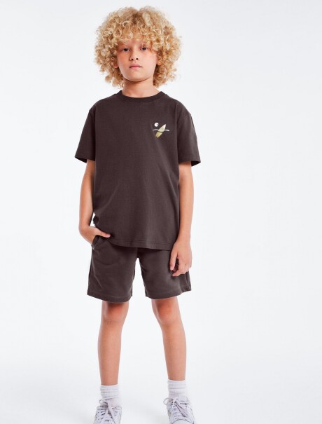 CONJUNTO DE FORRO POLAR ESTAMPADO INFANTIL NEGRO