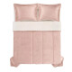 Acolchado Terciopelo y Corderito KARSTEN c/porta Almohada QUEEN Sonata Rosa con Natural