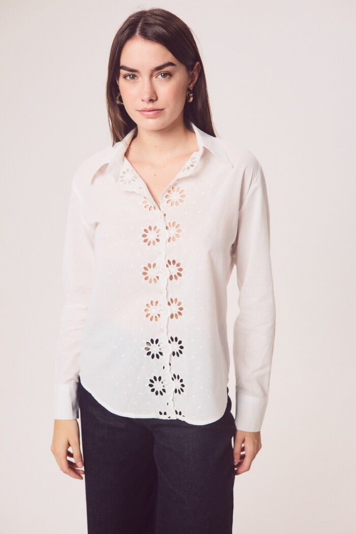 Camisa Broderie Nácar