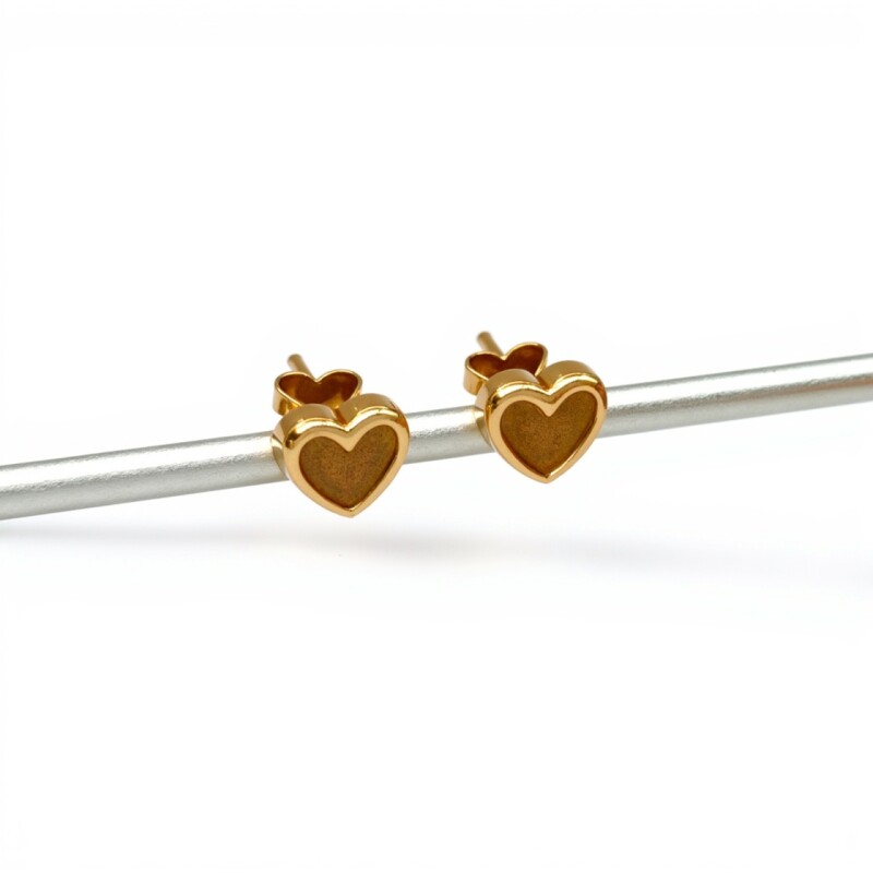 Caravanas Corazón de oro- Oro bajo - Sin piedra- CA8056 conpiedra