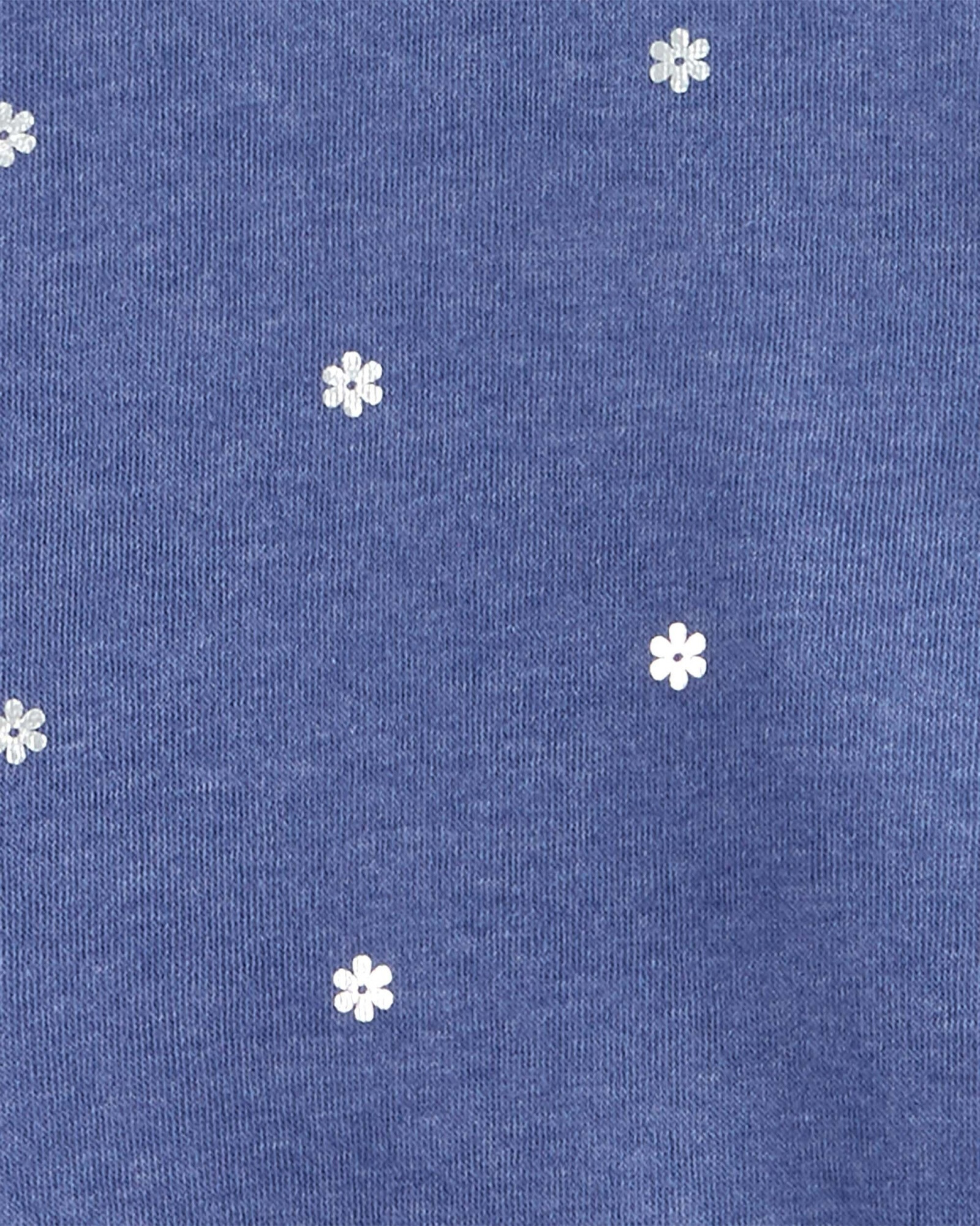 Campera de algodón con felpa, diseño margaritas Sin color