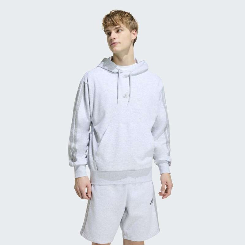 Canguro Adidas Capucha Essentials 3 Rayas Gris