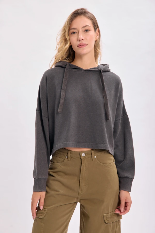 Canguro deportivo cropped Gris Oscuro