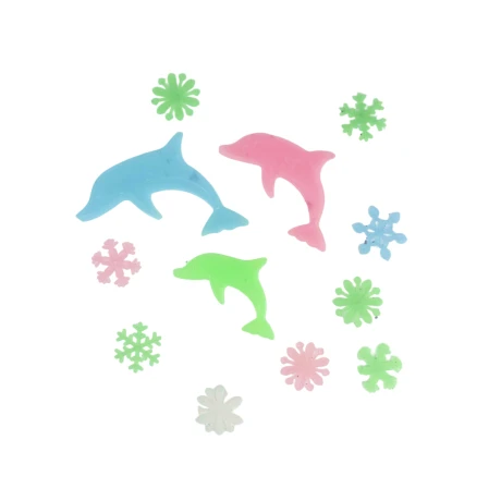Pack de stickers que brillan en la oscuridad Delfines