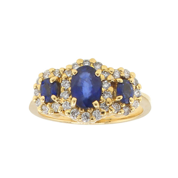 Anillo Borealis en oro 18k con zafiros y brillantes. Anillo Borealis en oro 18k con zafiros y brillantes.