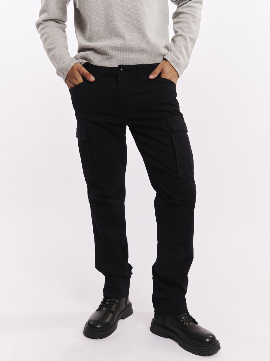 Pantalon cargo slim - negro 