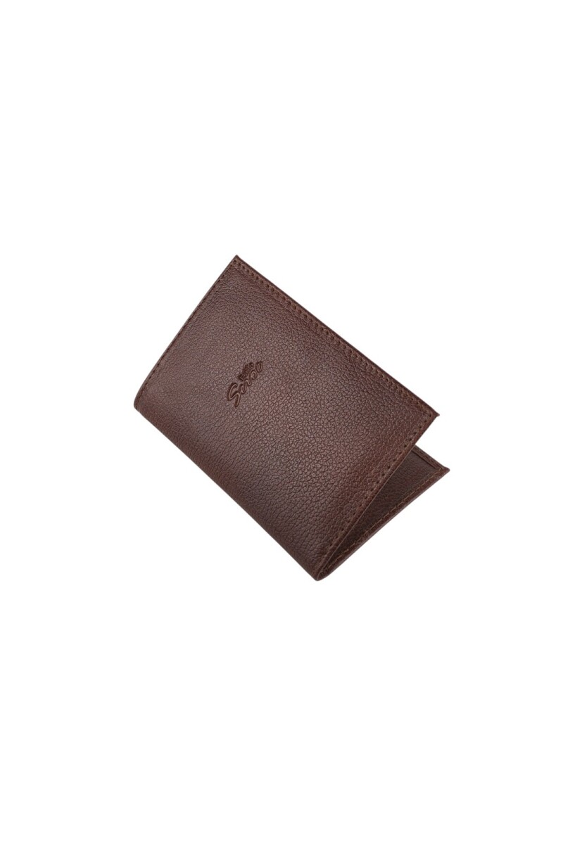 Portapasaporte de Cuero: Protección y Estilo Compacto. Marron