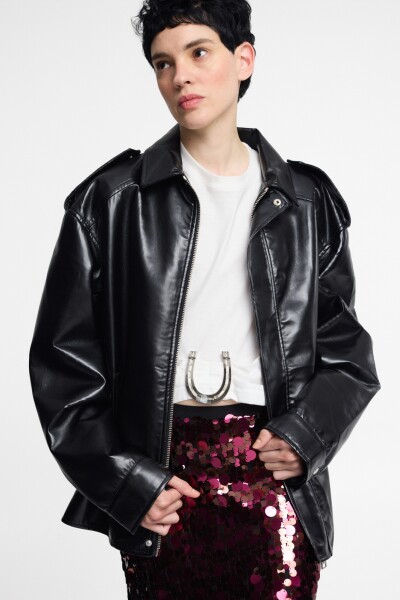 CHAQUETA BOMBER Negro