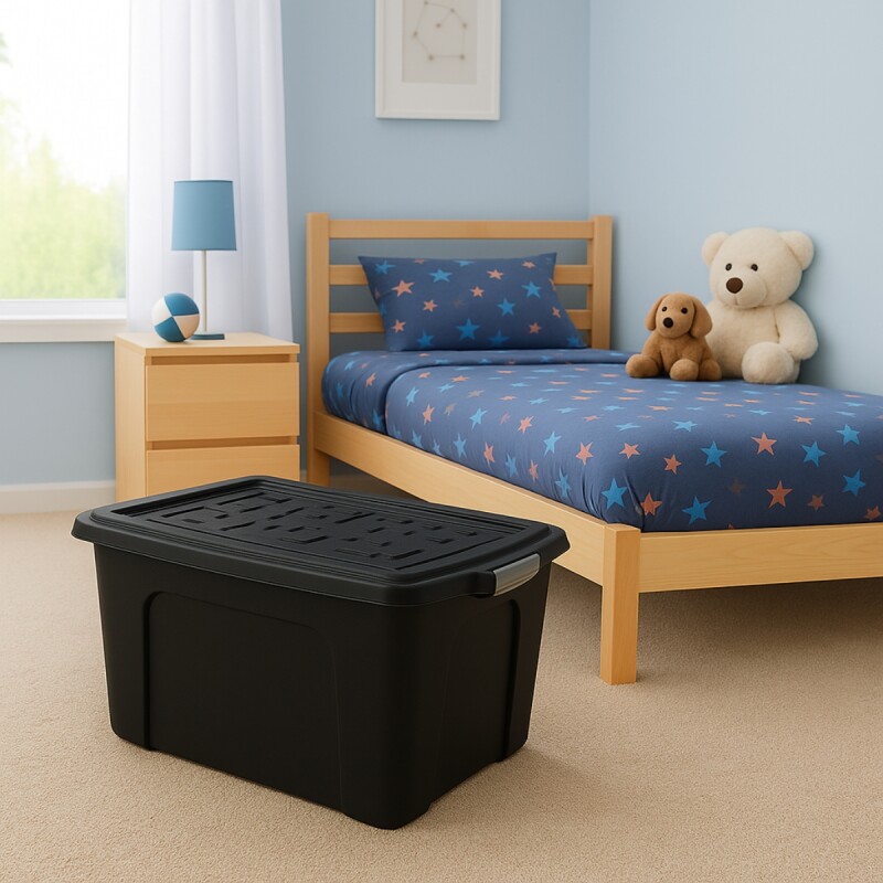 Caja organizadora 70lts con tapa NEGRO