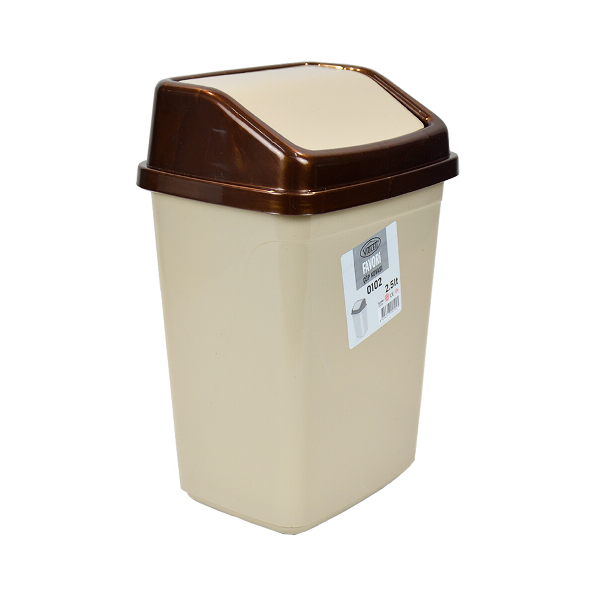 Tarro de residuos 2,5L con tapa vaivén - BEIGE 