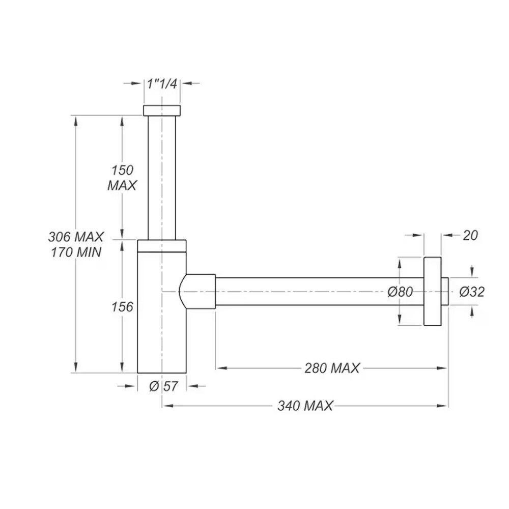 Sifón botella lavatorio inoxmater 1.1/4 oro mate BONOMINI Sifón Botella Lavatorio Inoxmater 1.1/4 Oro Mate Bonomini