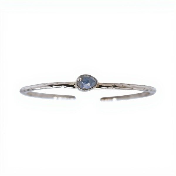 Brazalete Delhi-Plata rodinada 925- Piedra Luna-BR2017 conpiedra