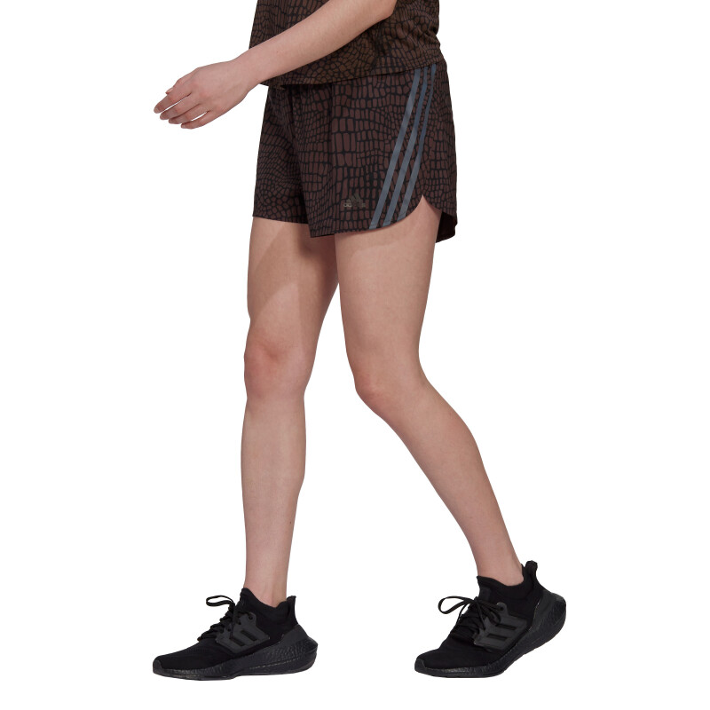 Short de Mujer Adidas Run Icons Negro - Estampado