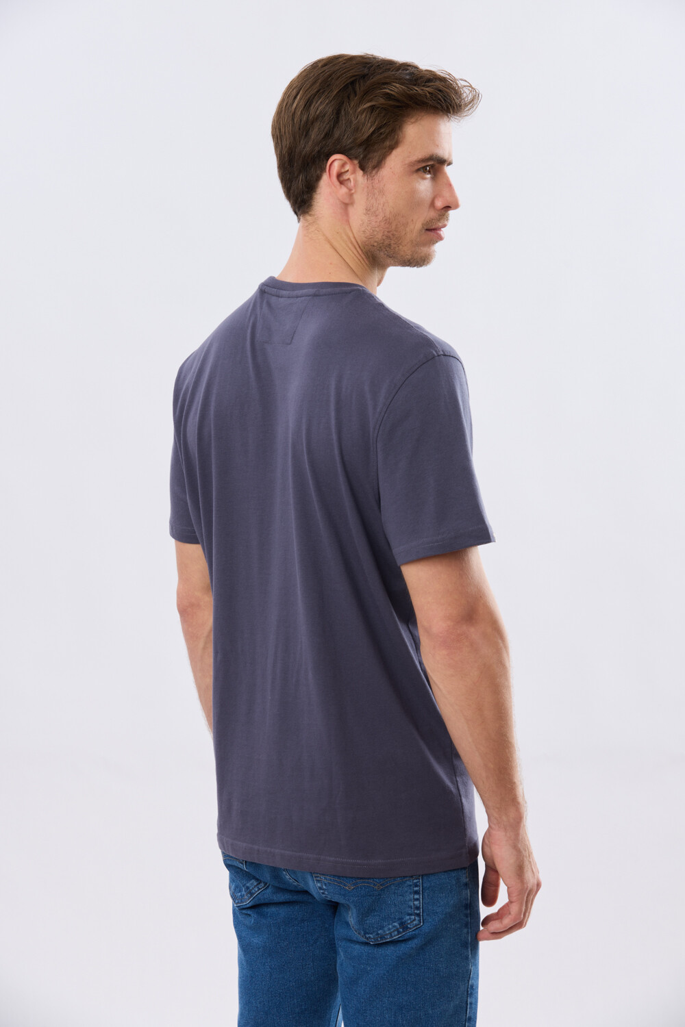 REMERA ESTAMPADA DE ALGODÓN Azul