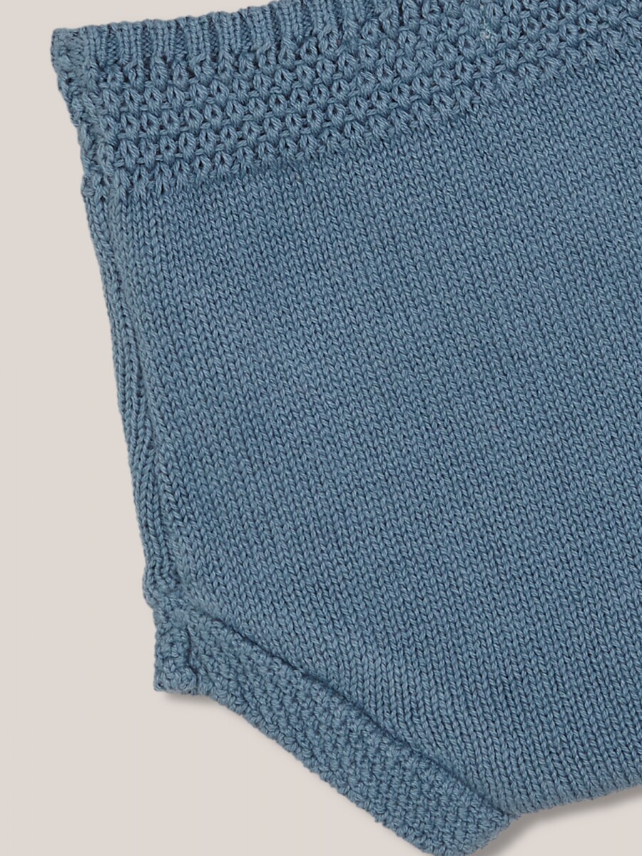 Pantalon Corto De Punto Azul Claro