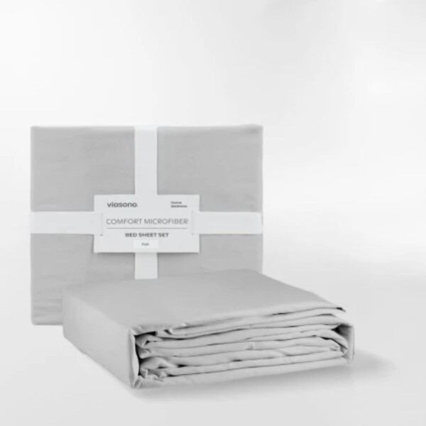 SÁBANA MICROFIBER GRIS CLARO - 2 PLAZAS