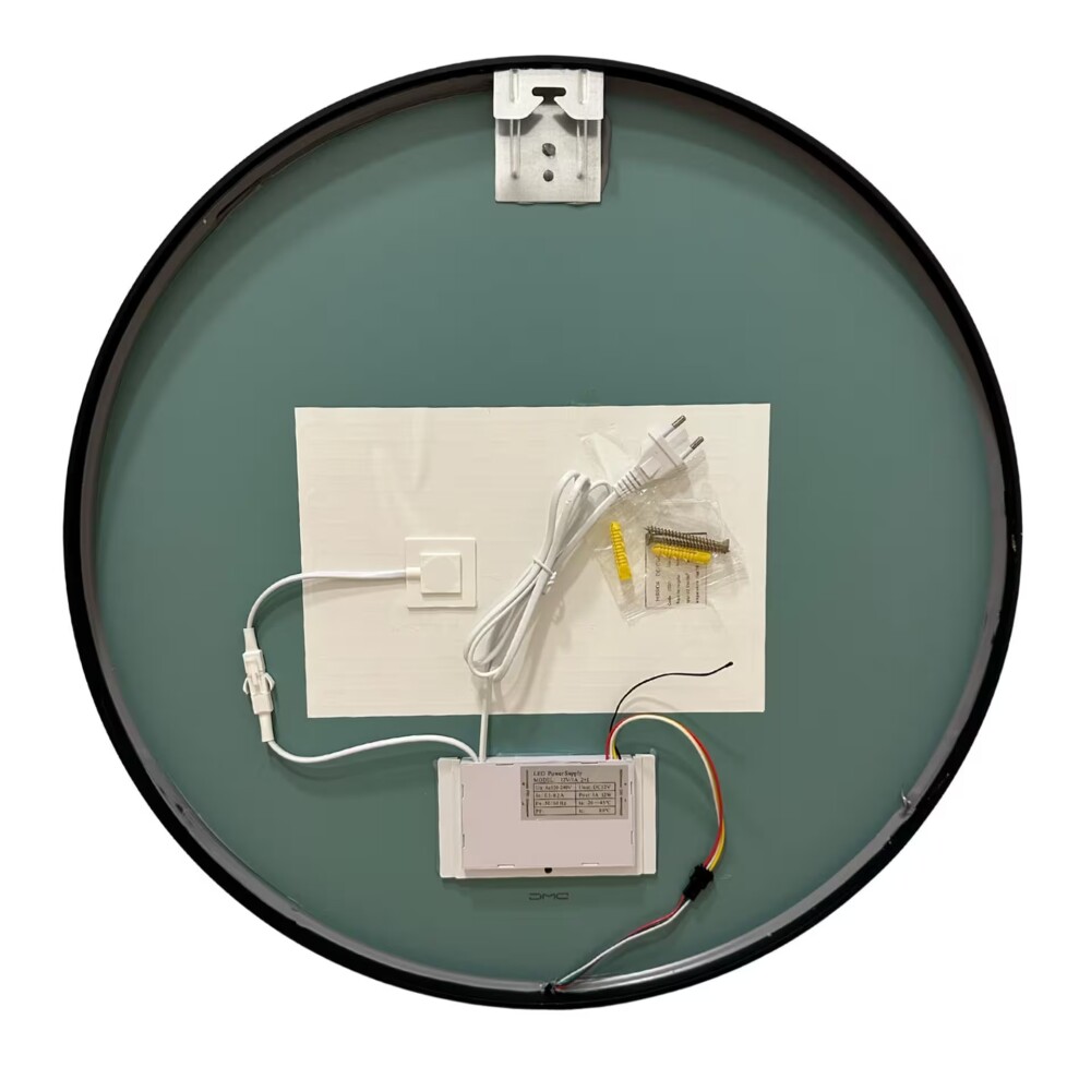 Espejo LED 60 cm negro con desempañador cinta led silicona Espejo Led 60 Cm Negro Con Desempañador Cinta Led Silicona