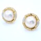 Caravanas clips en oro 14k con perlas mabe y brillantes Caravanas clips en oro 14k con perlas mabe y brillantes