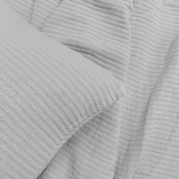 CUBRECAMA BAMBOO MUSLIN GRIS - 1,5 PLAZAS