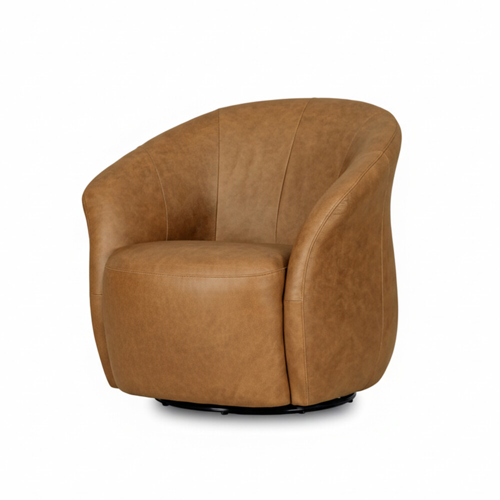 Butaca Giratoria 1 Cuerpo Air Vintage - 100% Cuero Mostarda