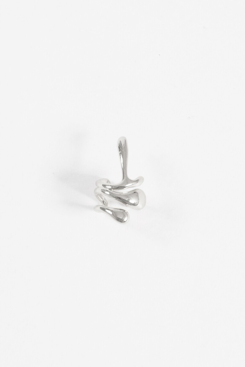Earcuff wavy irregular plateado