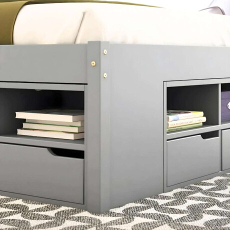 Cama 2 plazas con Cajones Charme Linea Funcional Gris
