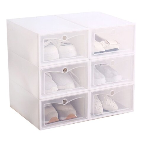 Caja Organizadora Zapatos Zapatera 12 Unidades Caja Apilable Color Variante Blanco