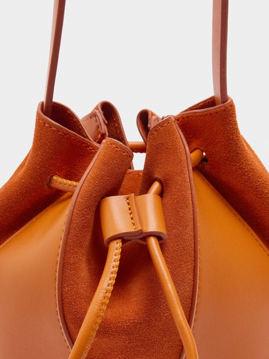 Bolso Bombonera De Piel S naranja